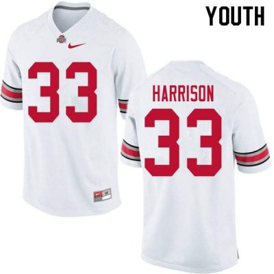Youth Ohio State Buckeyes #33 Zach Harrison White Nike NCAA College Football Jersey Stock PPC4144LE